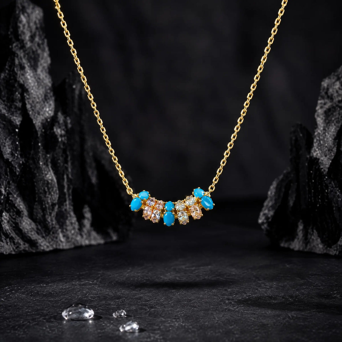 Protection & Peace – Turquoise Blossom Necklace