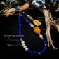 Prosperity & Serenity – Lapis Lazuli & Amber Talisman Phone Strap