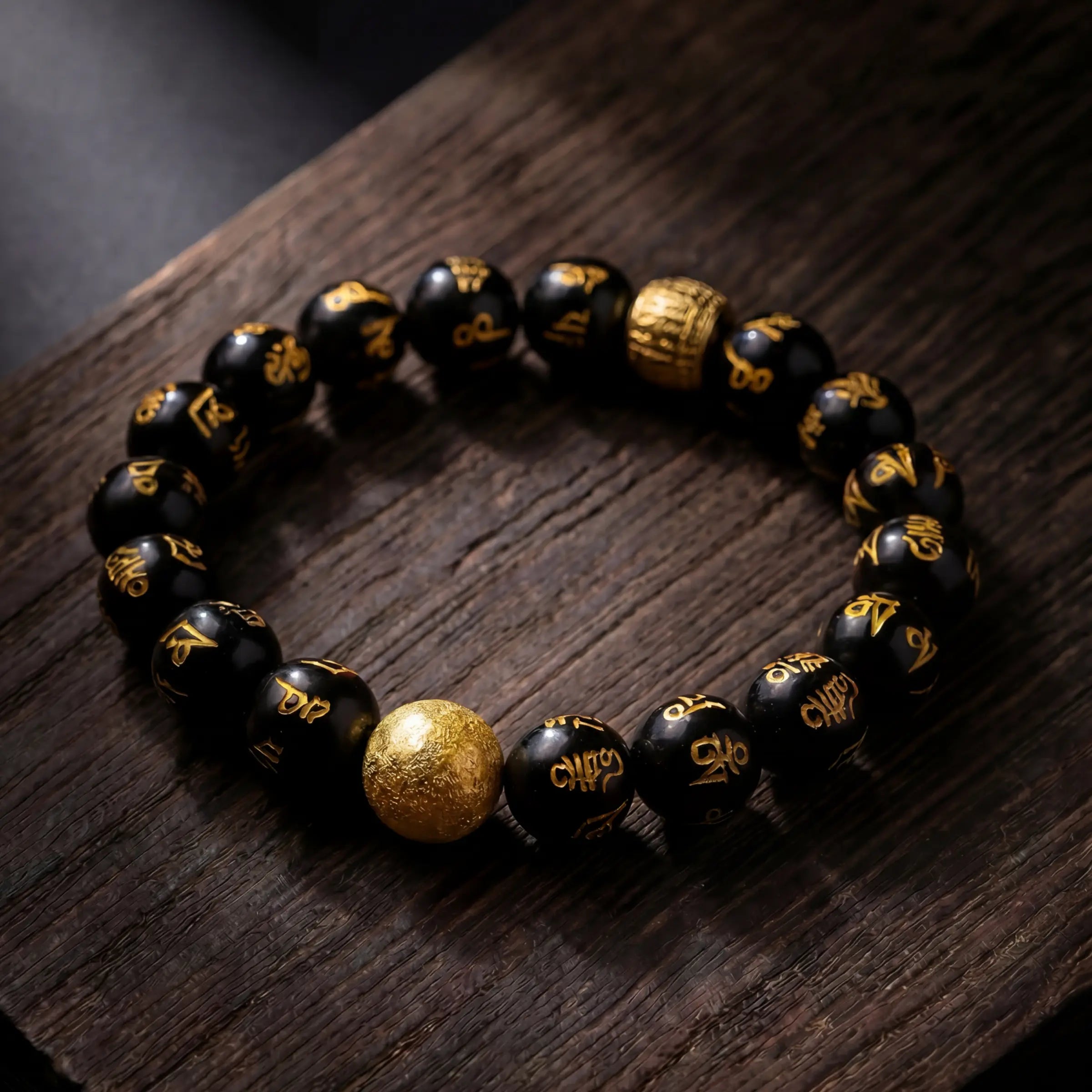 Protection - Obsidian Mantra Bracelet