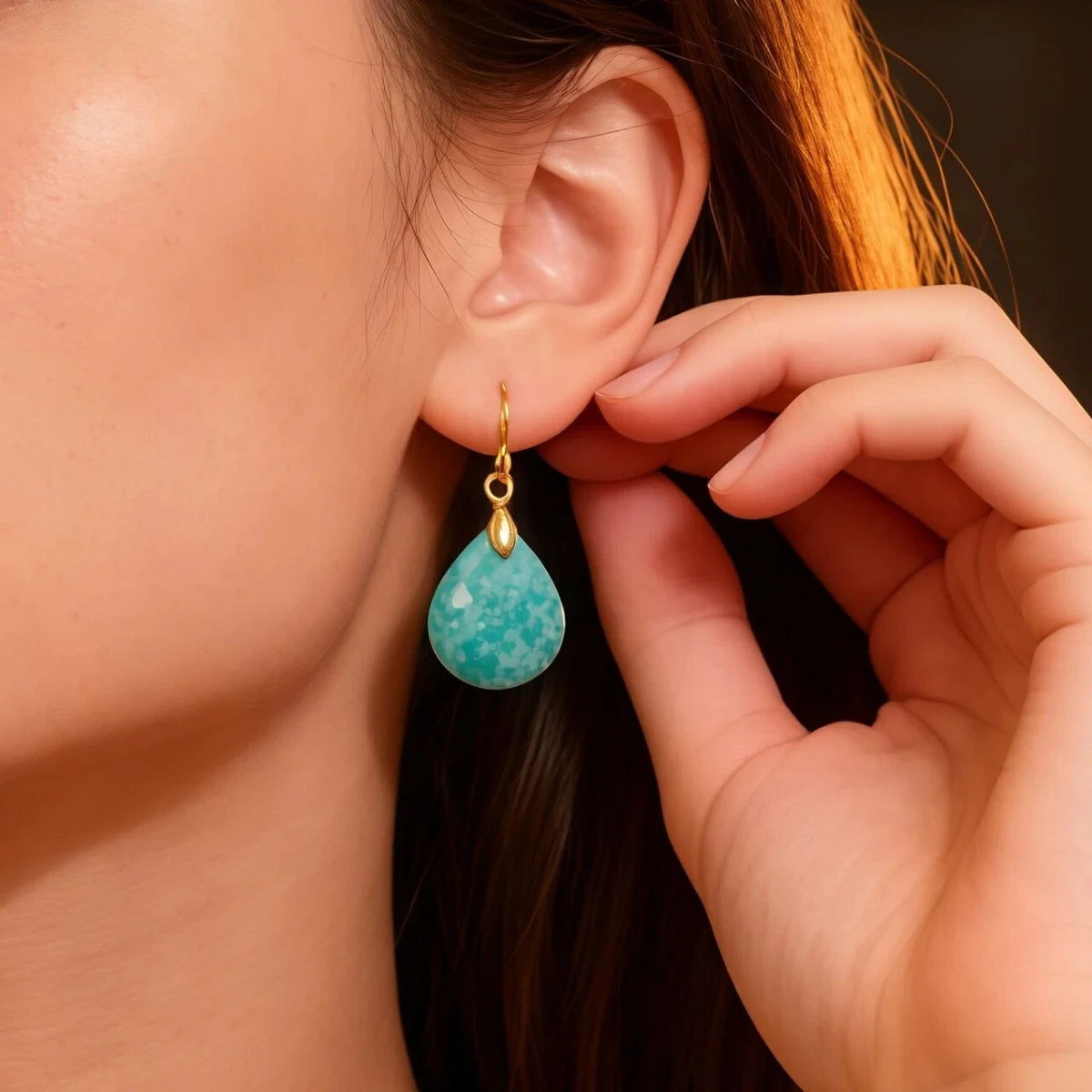 Confidence & Renewal – Tibetan Amazonite Earrings
