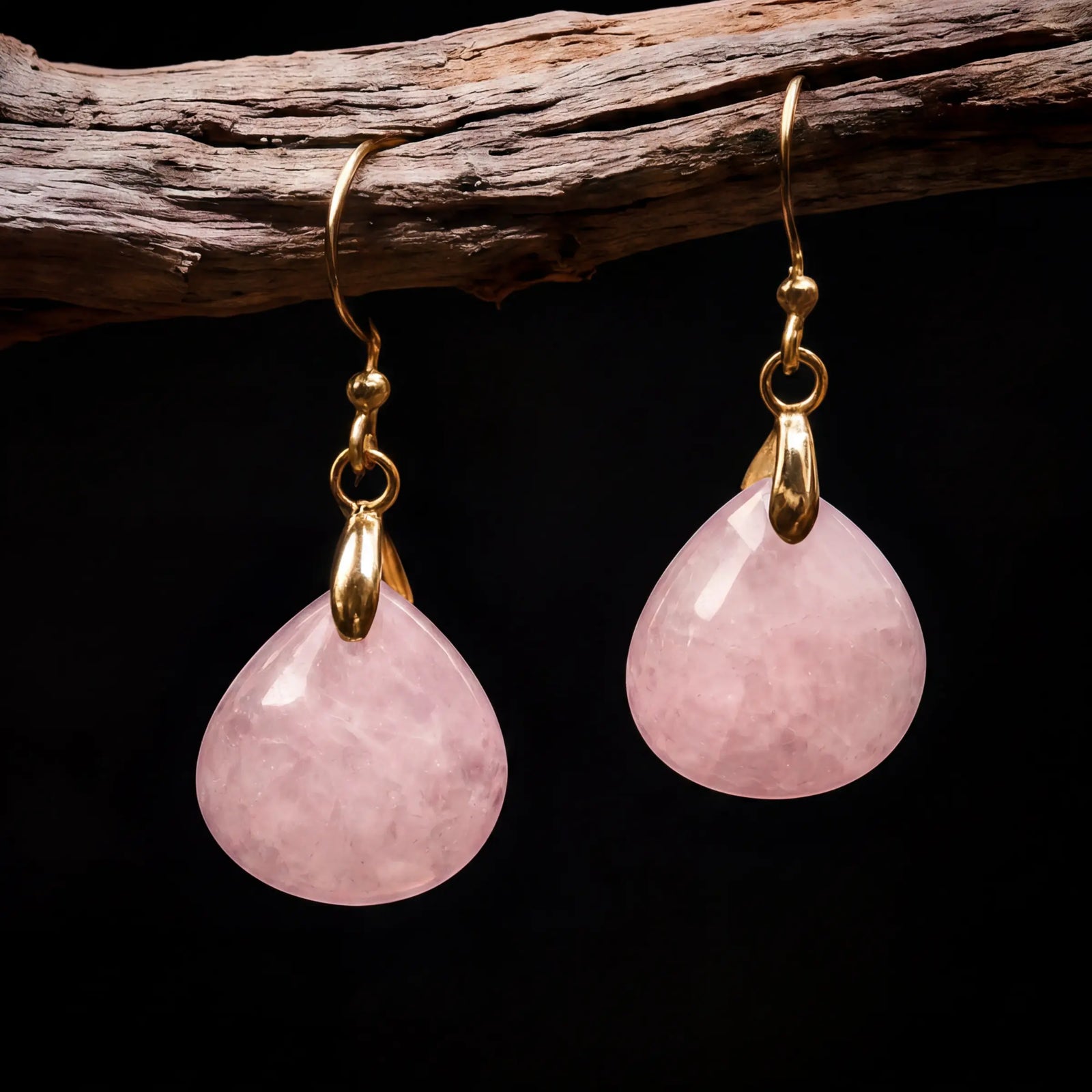 Attract Love –  Tibetan Rose Quartz Earrings