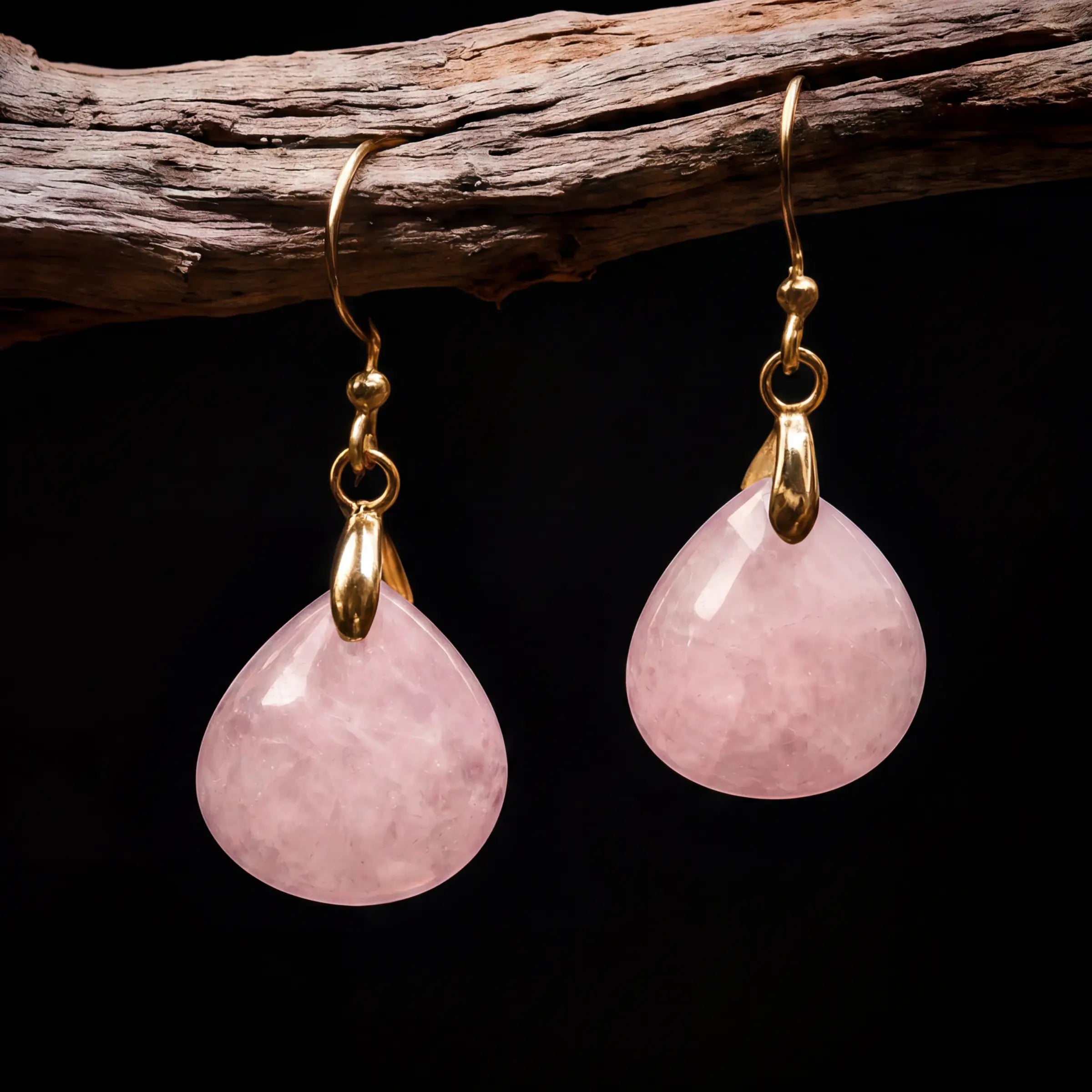 Attract Love –  Tibetan Rose Quartz Earrings