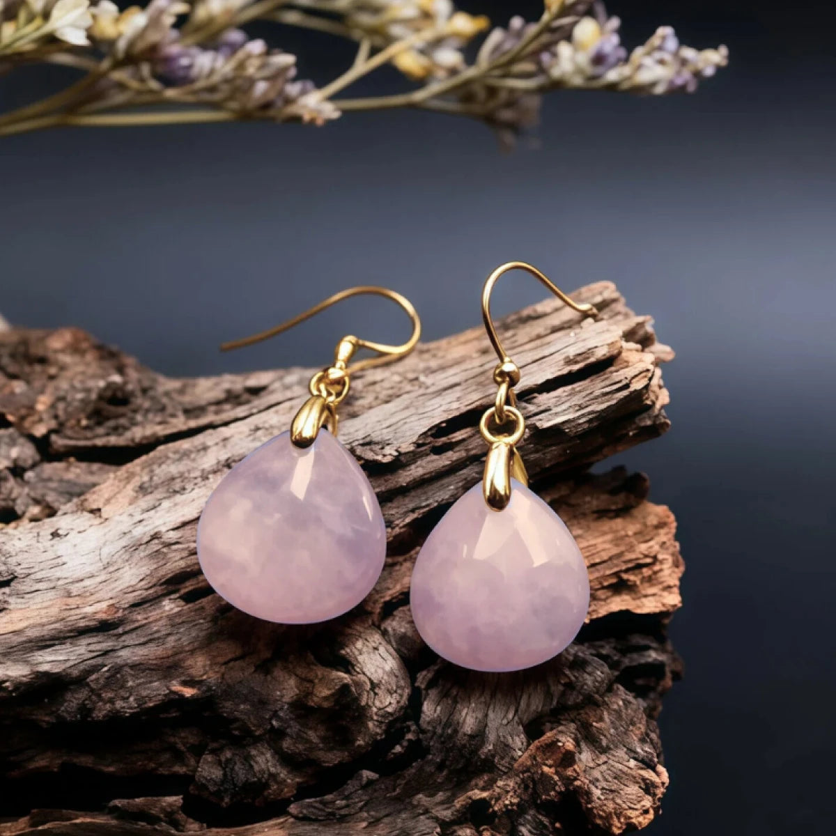 Attract Love –  Tibetan Rose Quartz Earrings