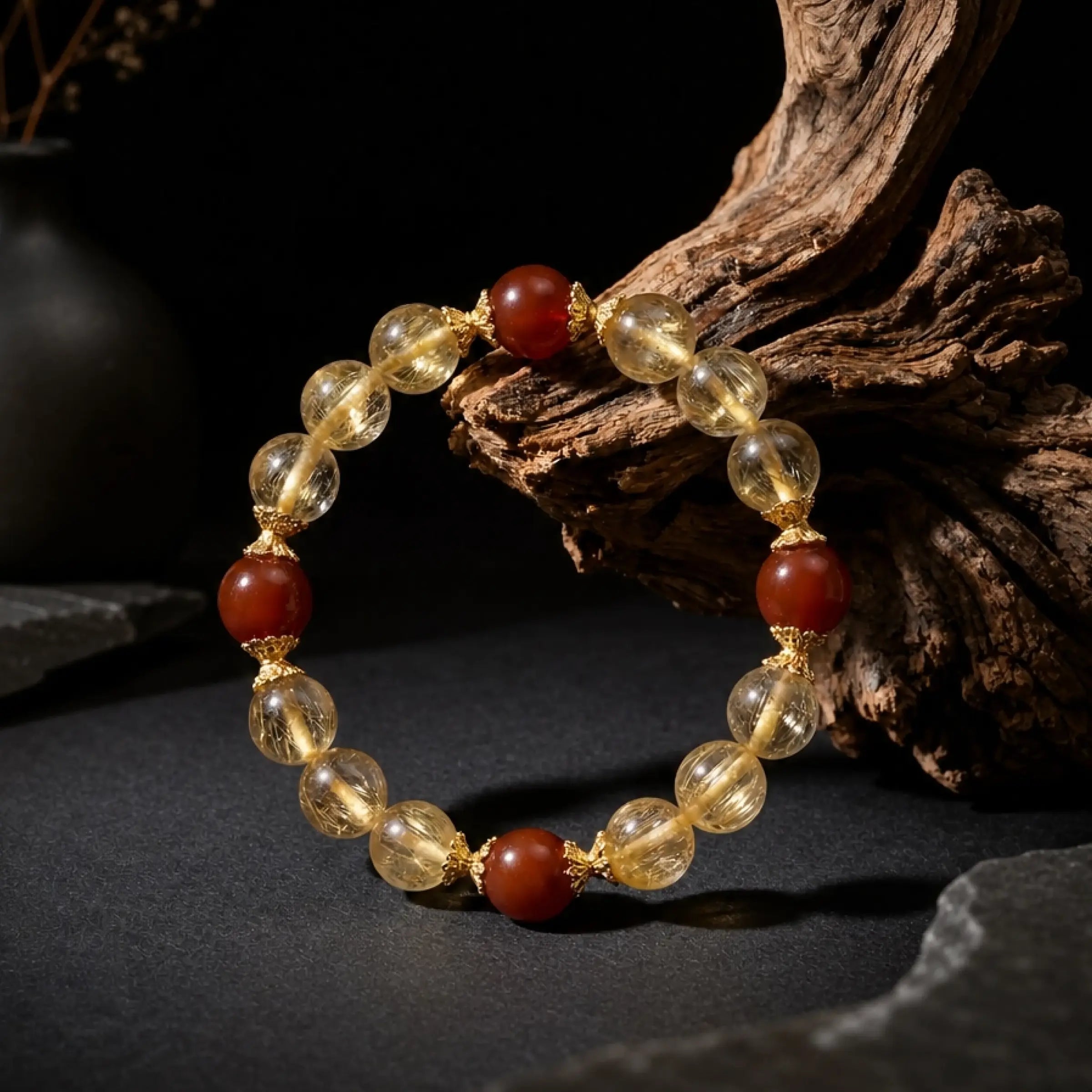 Wealth & Awakening – Tibetan Golden Vision Bracelet