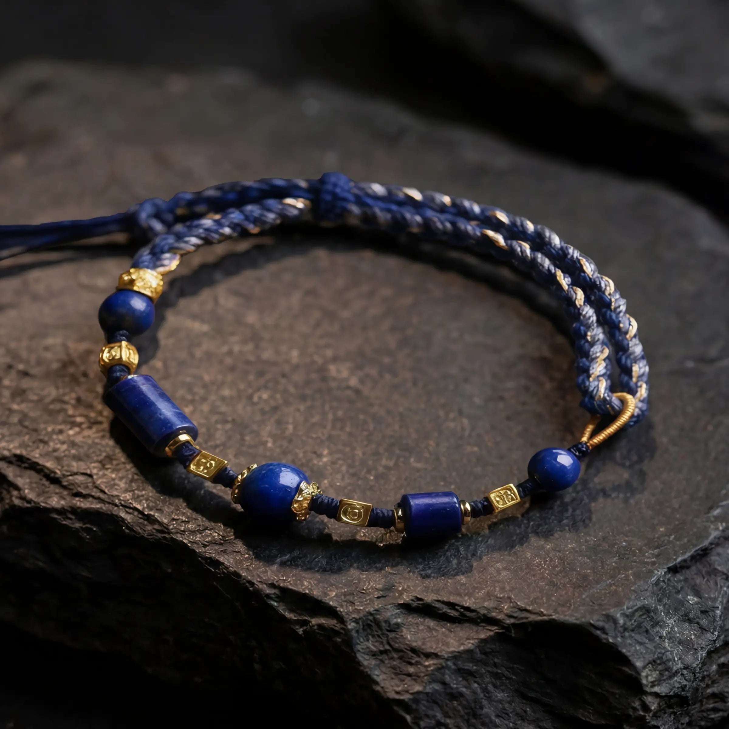 Wisdom & Protection – Lapis Lazuli Woven Bracelet | Mantra Flow ...