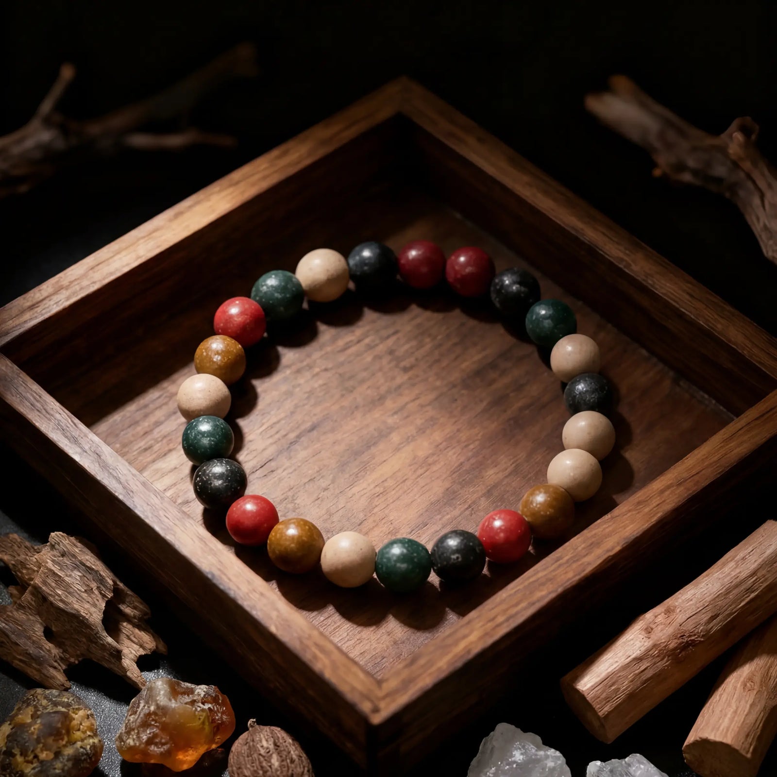 Mindfulness & Balance - Five Element Incense Beads Bracelet