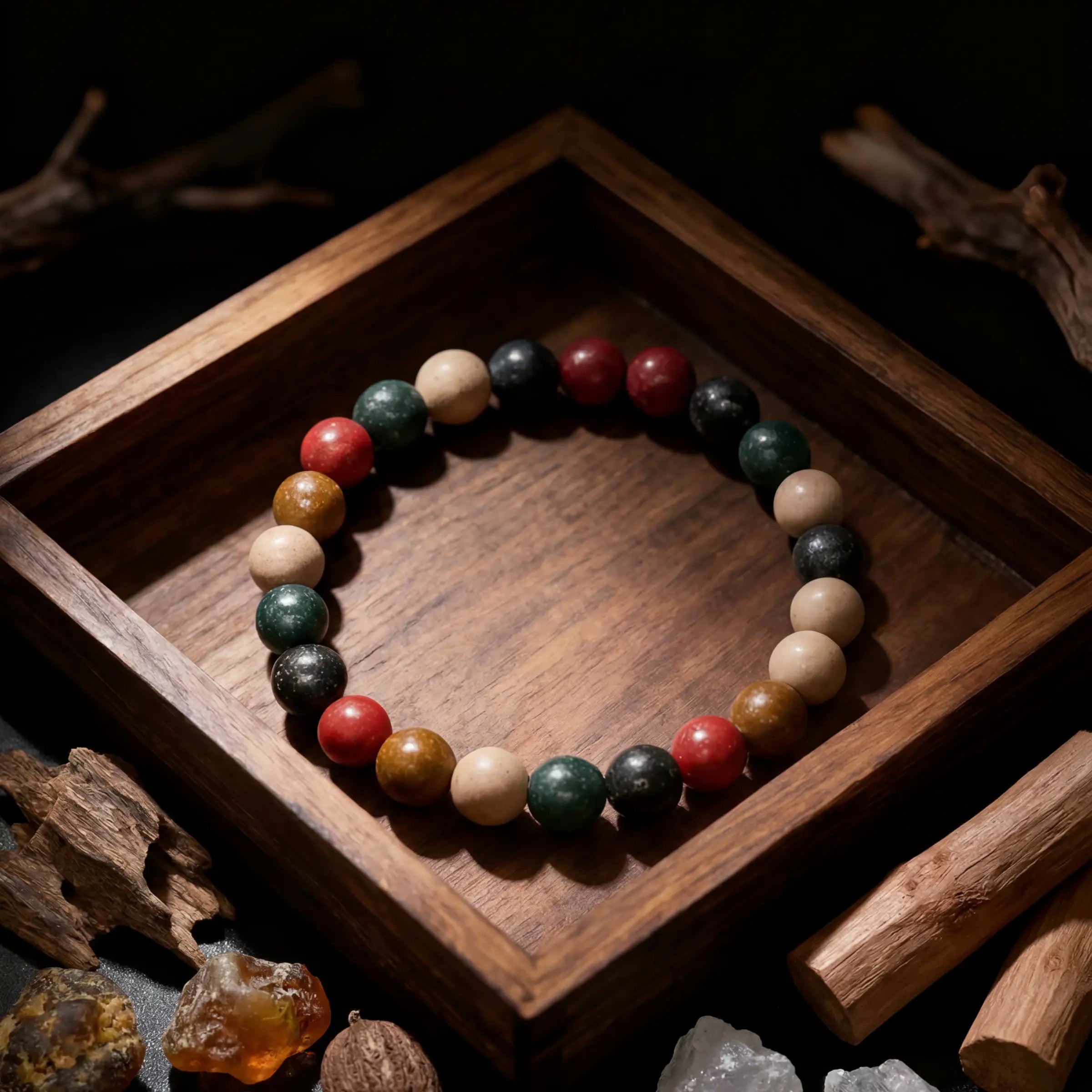 Mindfulness & Balance - Five Element Incense Beads Bracelet