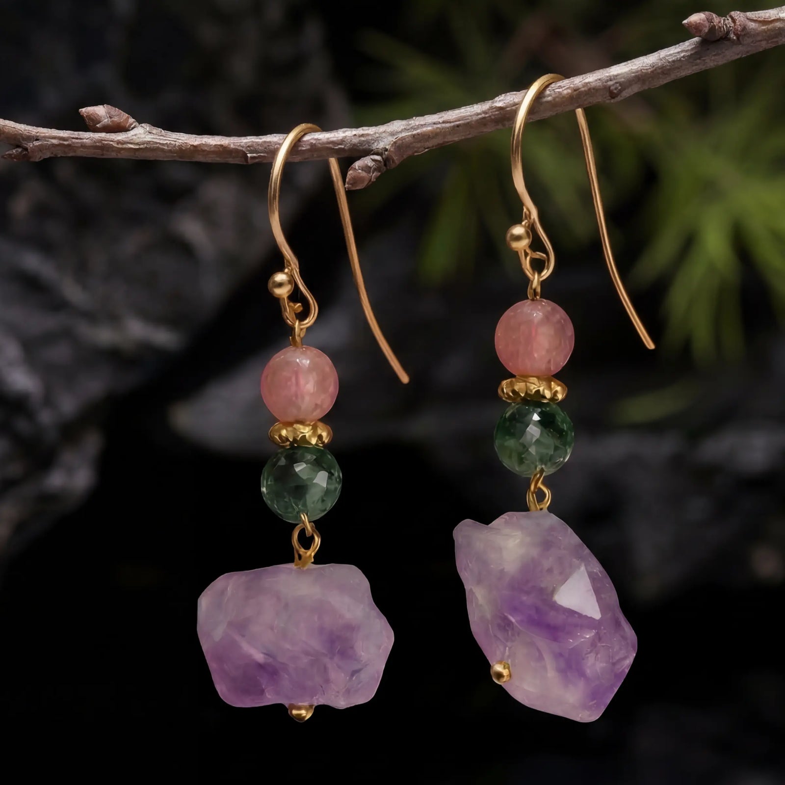 Calm & Spiritual Protection – Amethyst Healing Earrings