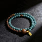 Calm & Clarity – Sandalwood & Blue Chalcedony Double Wrap Bracelet