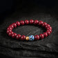 Shield & Stillness – Cinnabar & Silver Blue Lotus Intention Bracelet