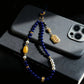 Prosperity & Serenity – Lapis Lazuli & Amber Talisman Phone Strap