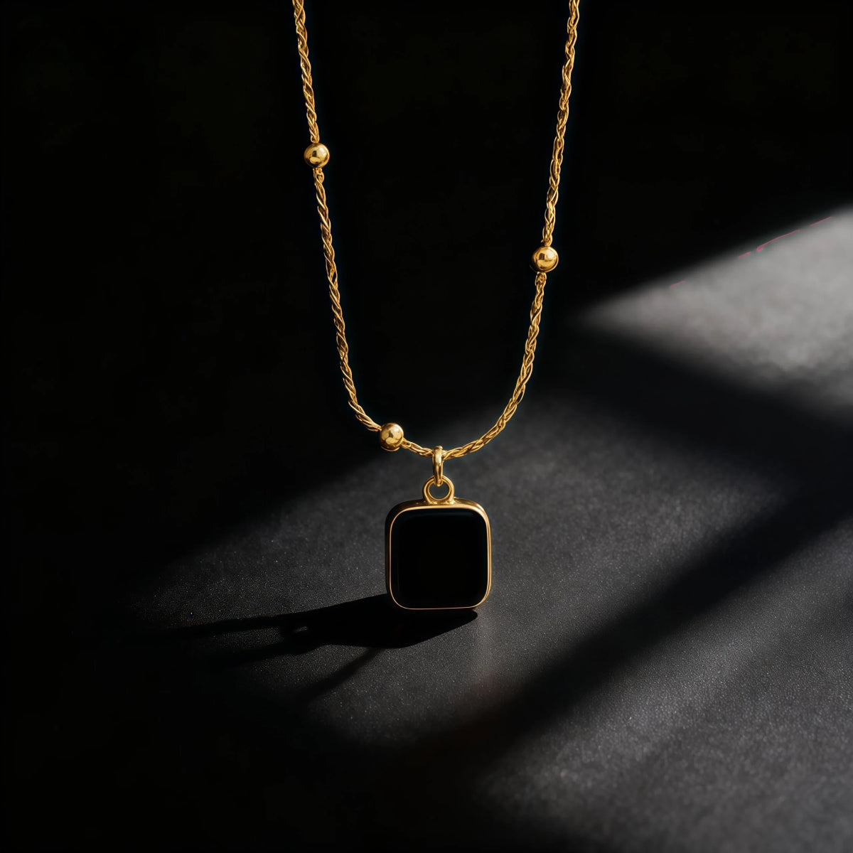 Strength & Elegance - Black CZ Cube Necklace