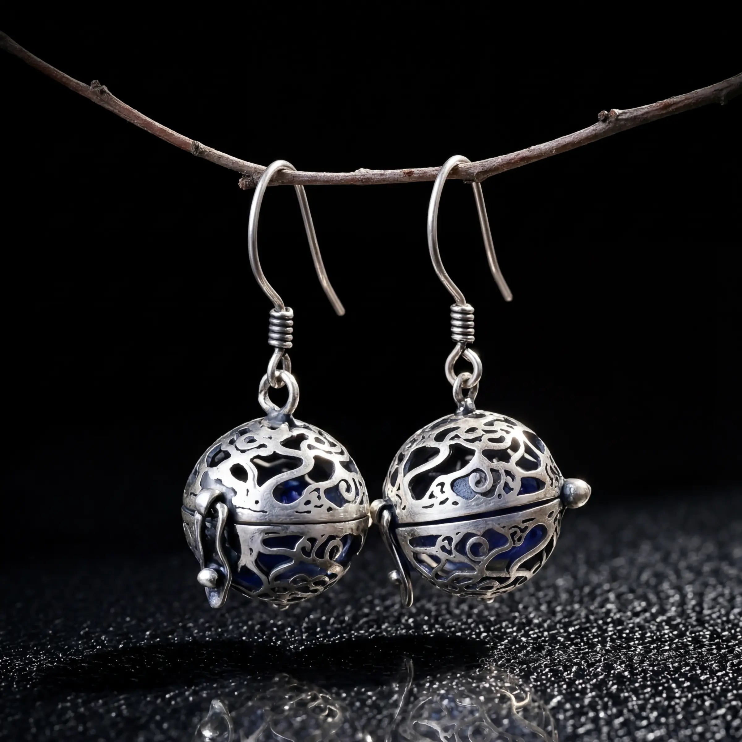 Fragrance of the Soul – Herbal Amulet Hollow Earrings