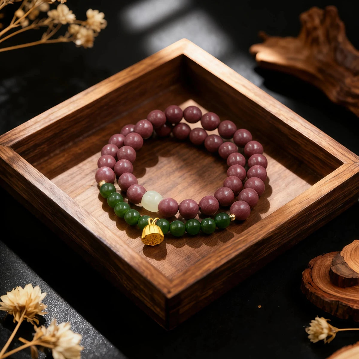 Clarity & Fulfillment – Tibetan Lotus Incense Beads Bracelet