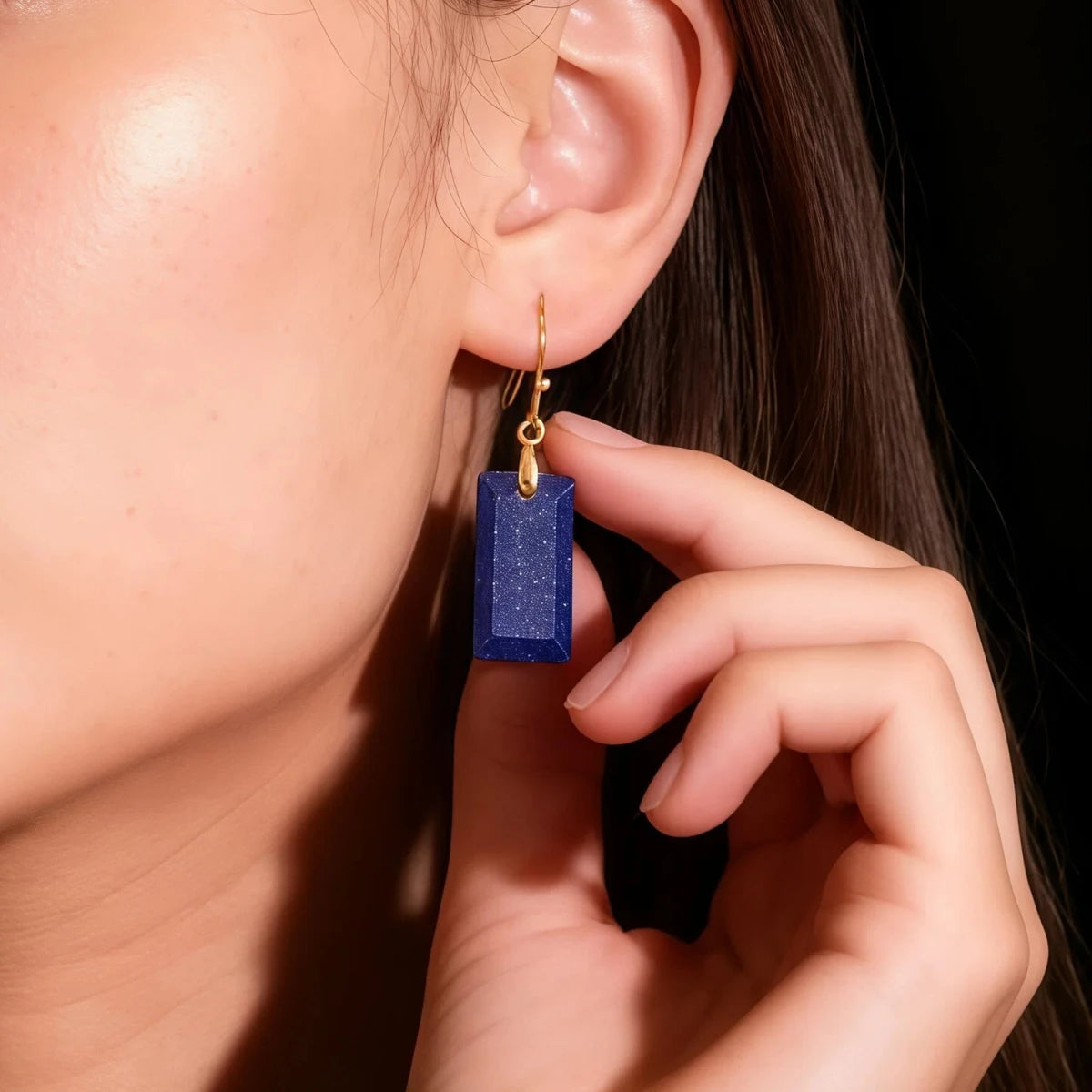Protection & Well-Being – Tibetan Lapis Earrings