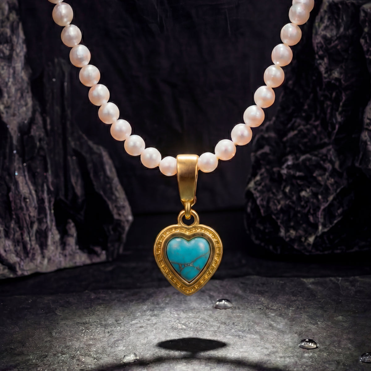 Protection & Peace – Tibetan Turquoise Heart Necklace
