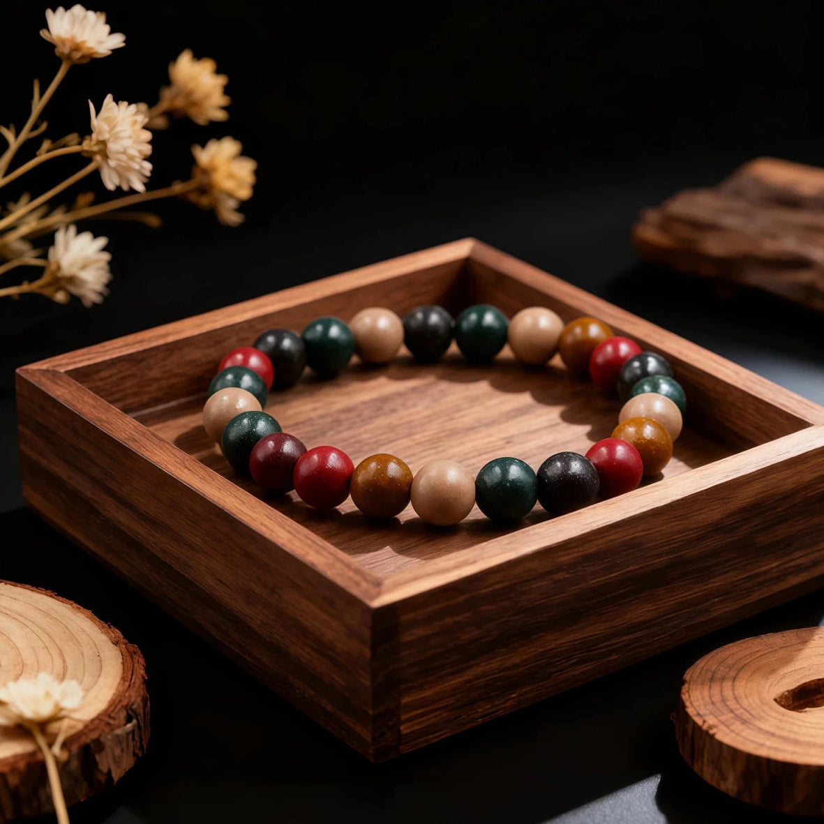 Mindfulness & Balance - Five Element Incense Beads Bracelet