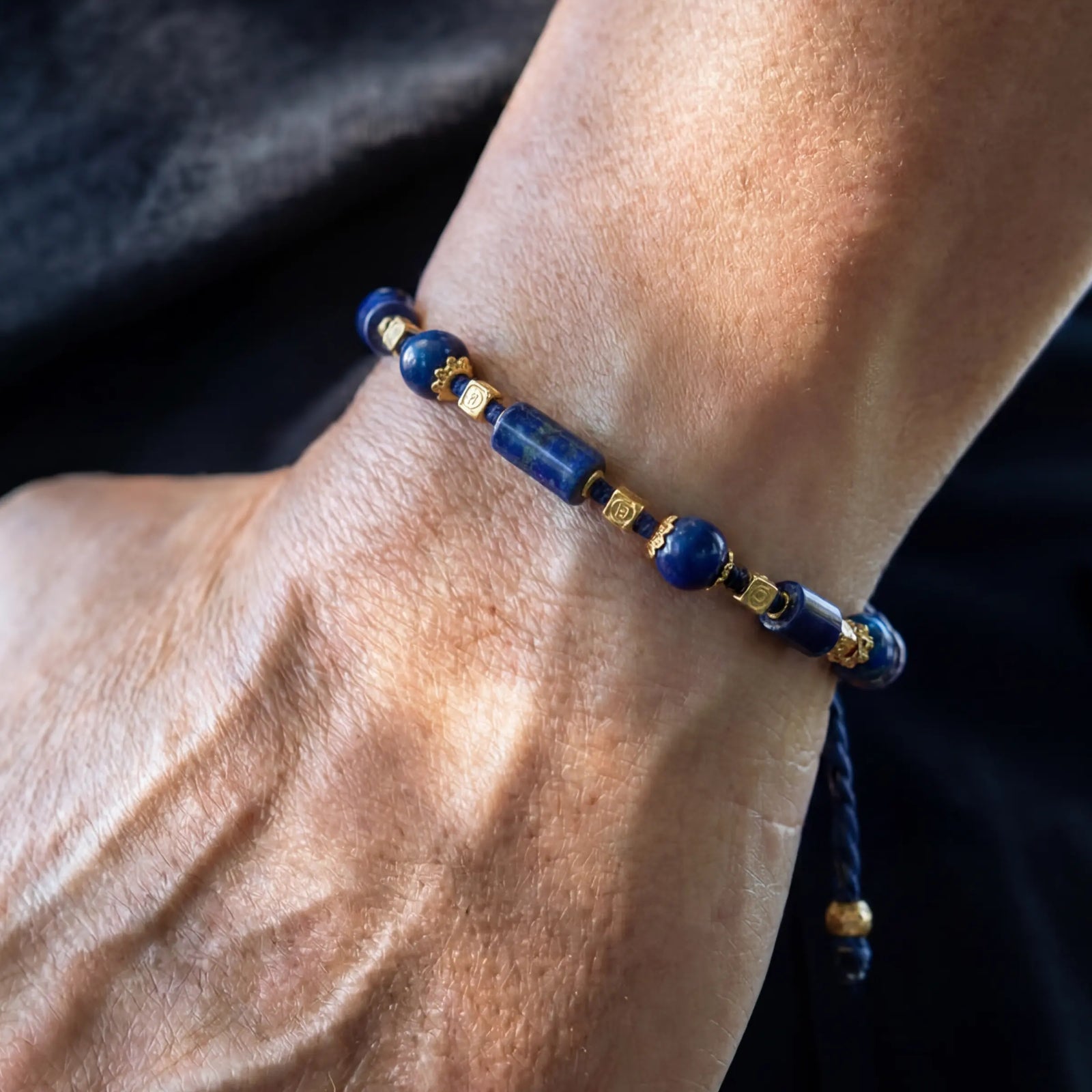 Wisdom & Protection – Lapis Lazuli Woven Bracelet