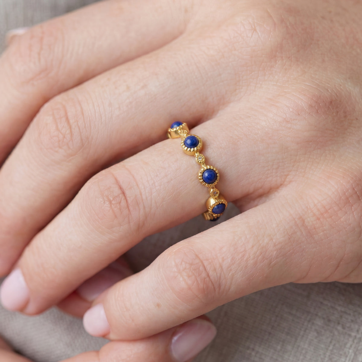 Wisdom & Protection – Tibetan Lapis Lazuli Open Ring