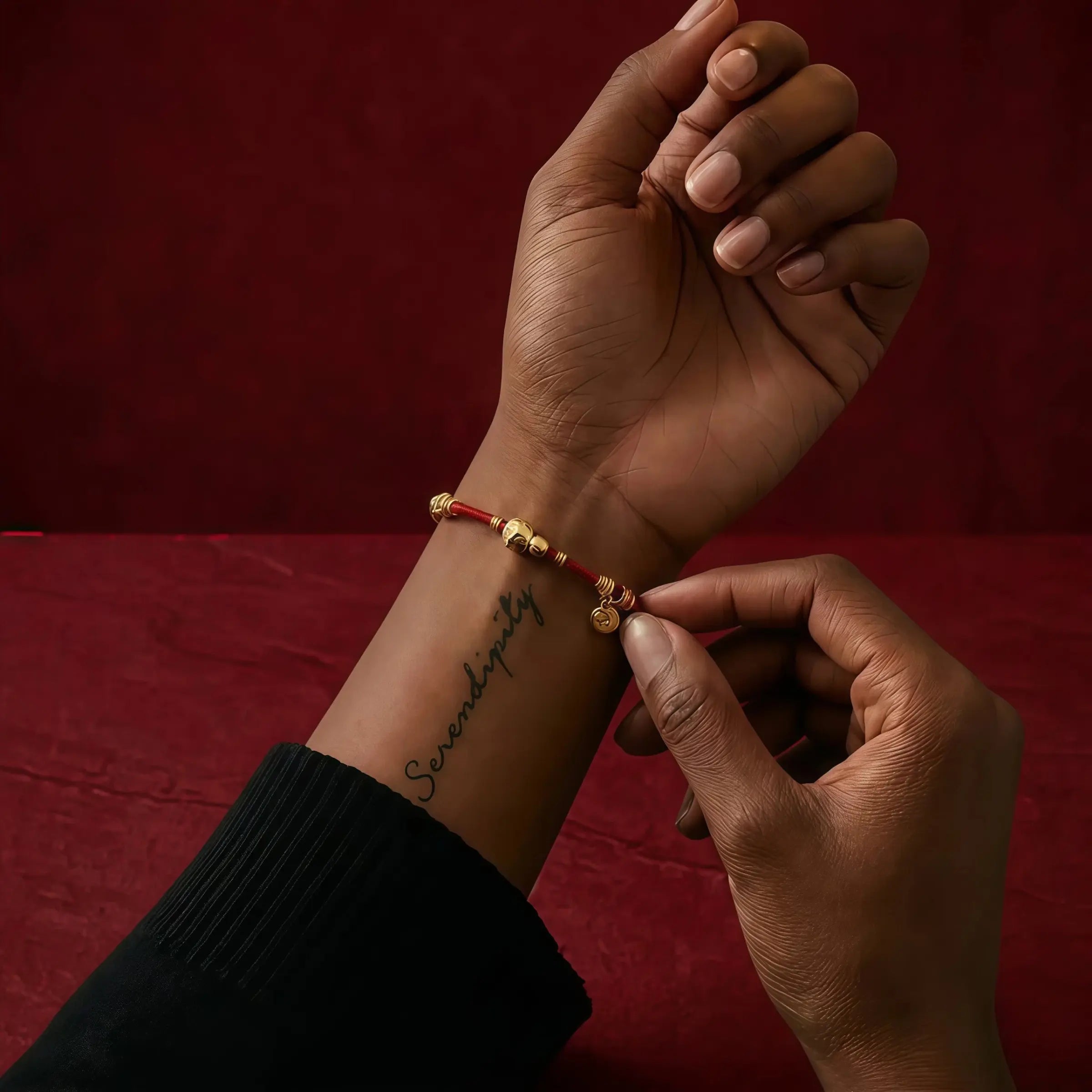 Lucky Red String Bracelet with Gourd & Coin Charms