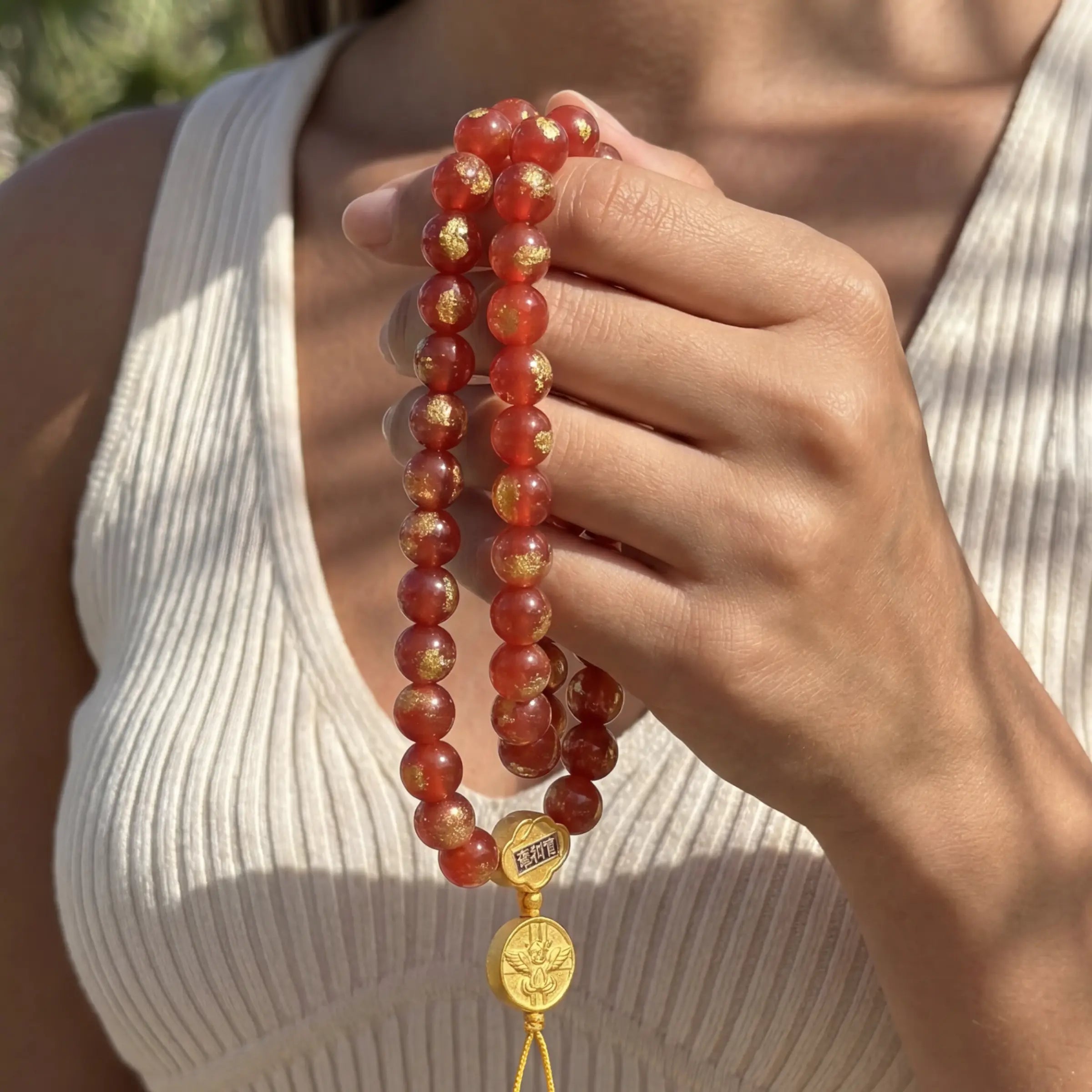 Love & Action – Temple Incense Ash Liuli Mala Bracelet