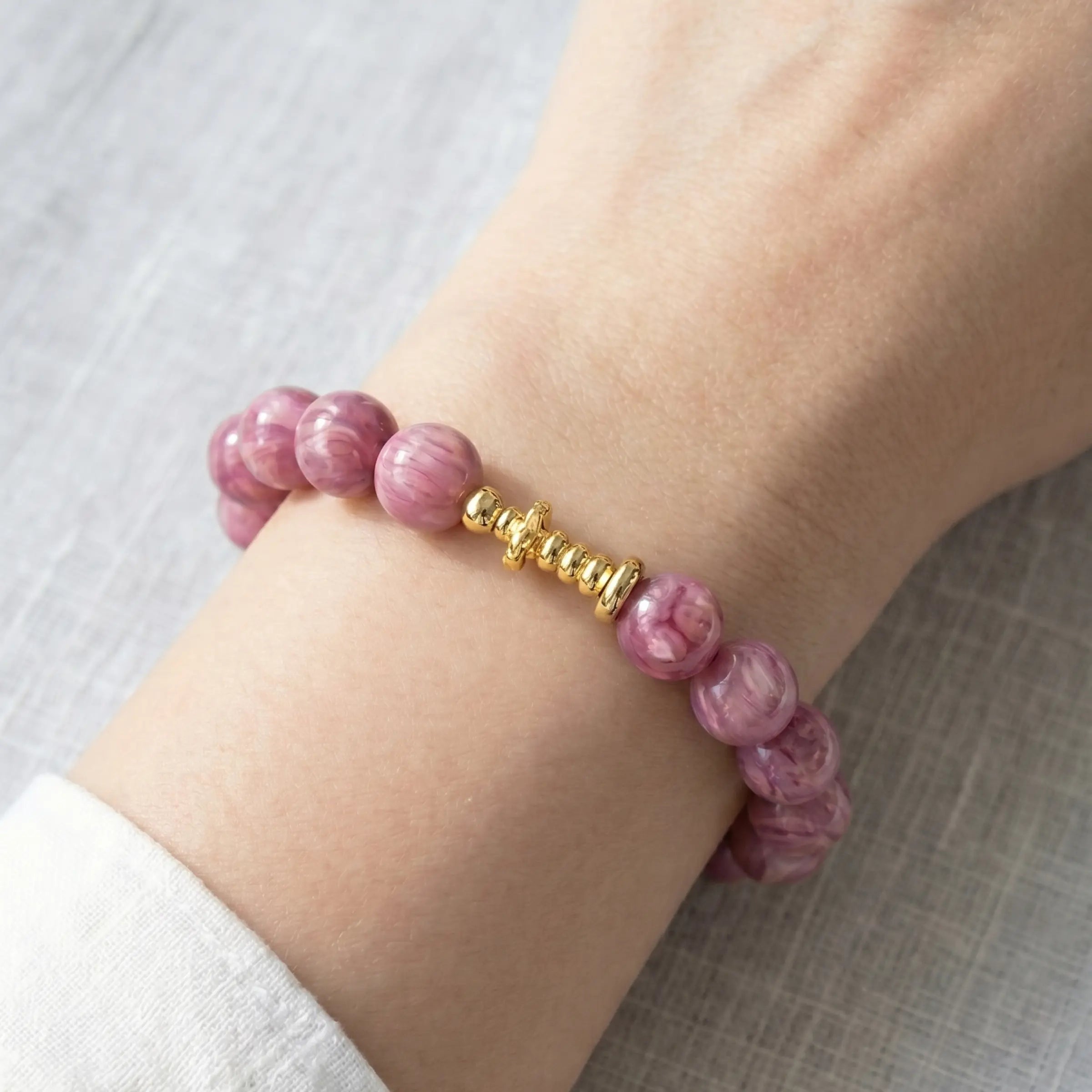 Blossom Sea – Rose & Agarwood Herbal Incense Bead Bracelet