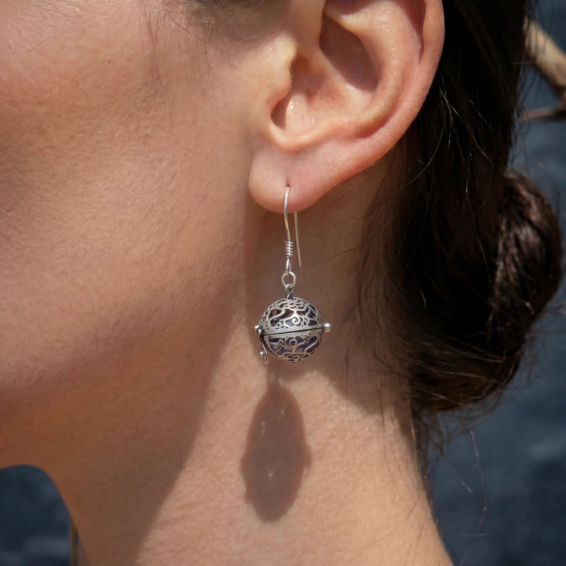 Fragrance of the Soul – Herbal Amulet Hollow Earrings