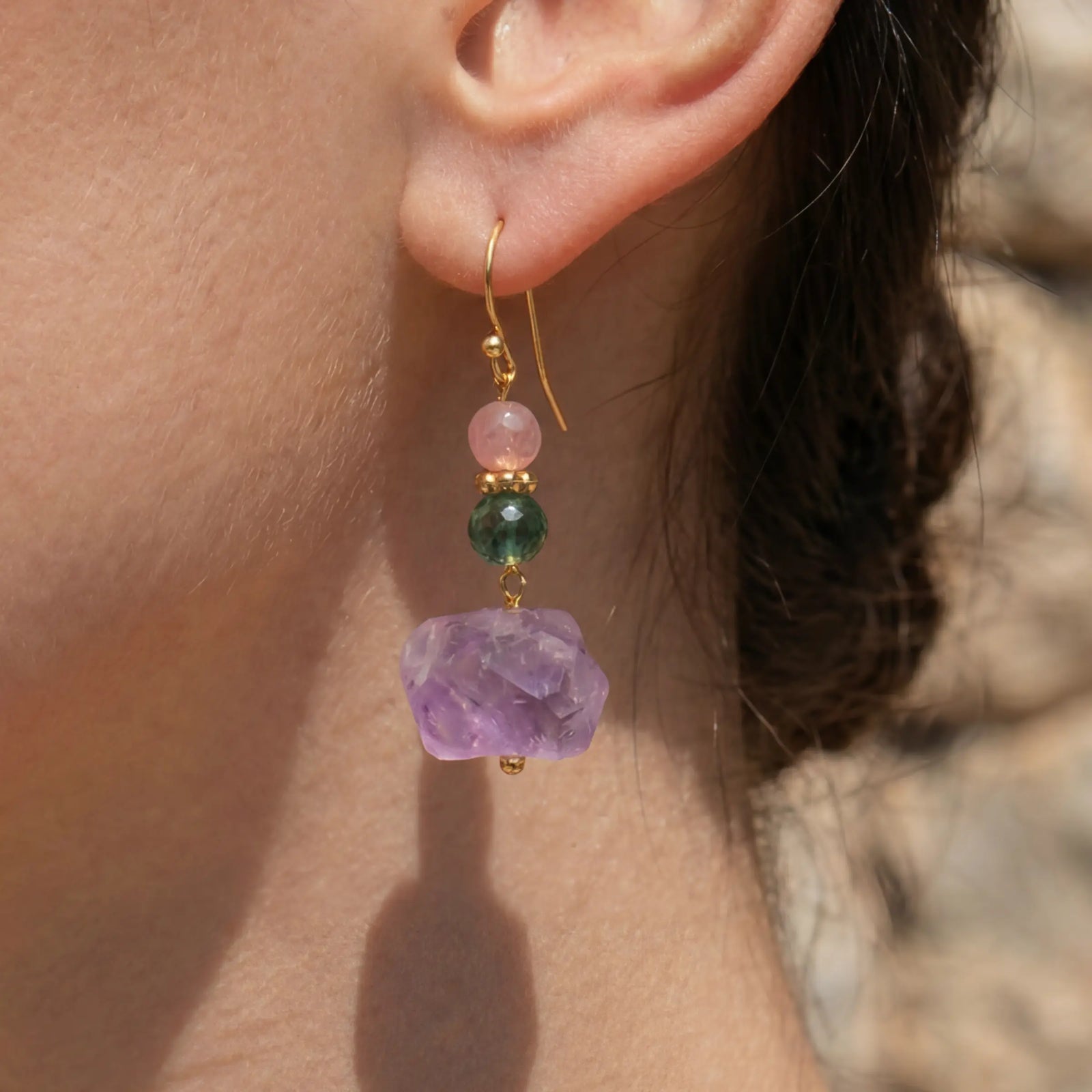 Calm & Spiritual Protection – Amethyst Healing Earrings
