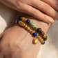 Balance & Prosperity- Gold Flow Agarwood Bracelet with Dzi Charm