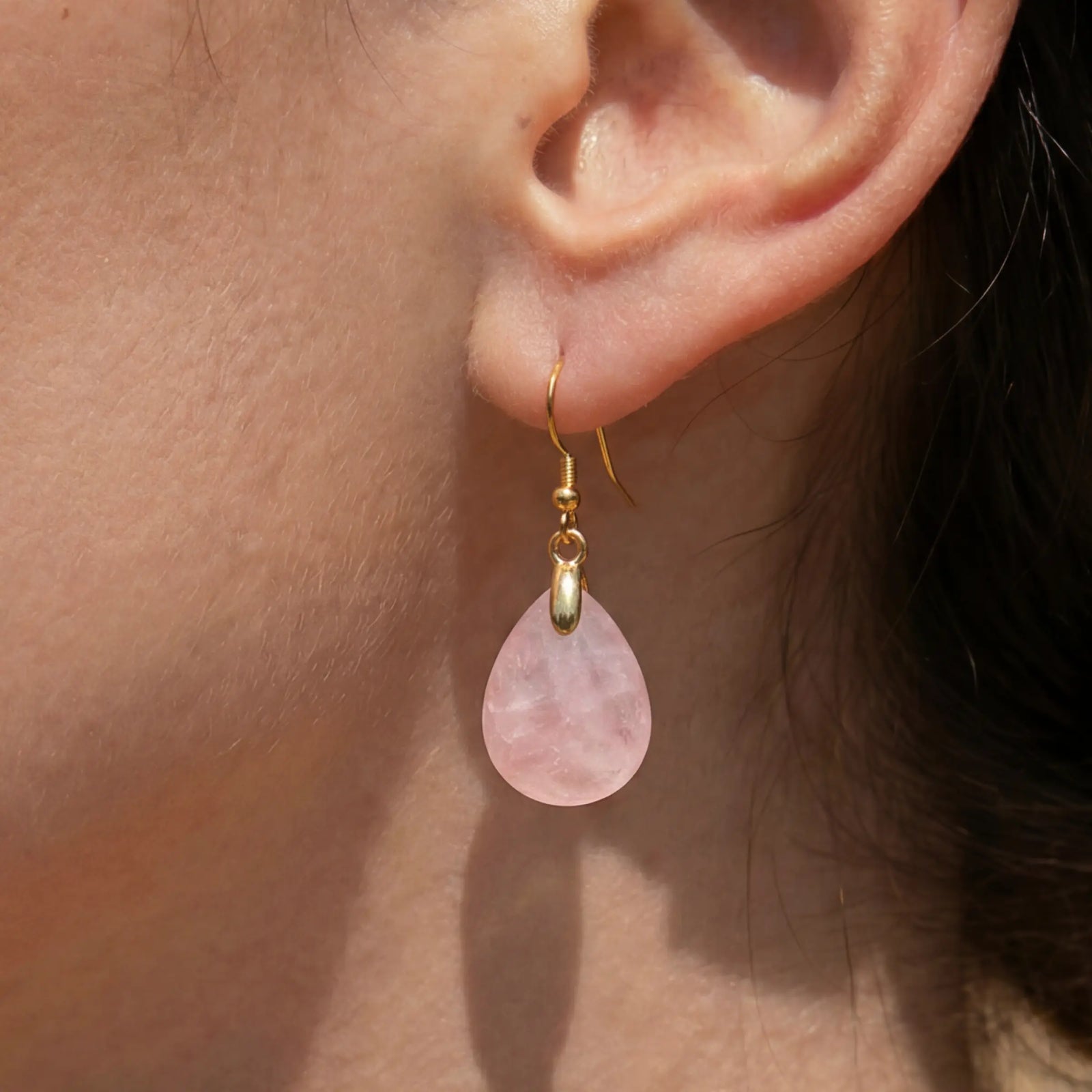 Attract Love –  Tibetan Rose Quartz Earrings