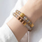 Grounded Prosperity – Gray Agate & Sandalwood Double-Wrap Bracelet