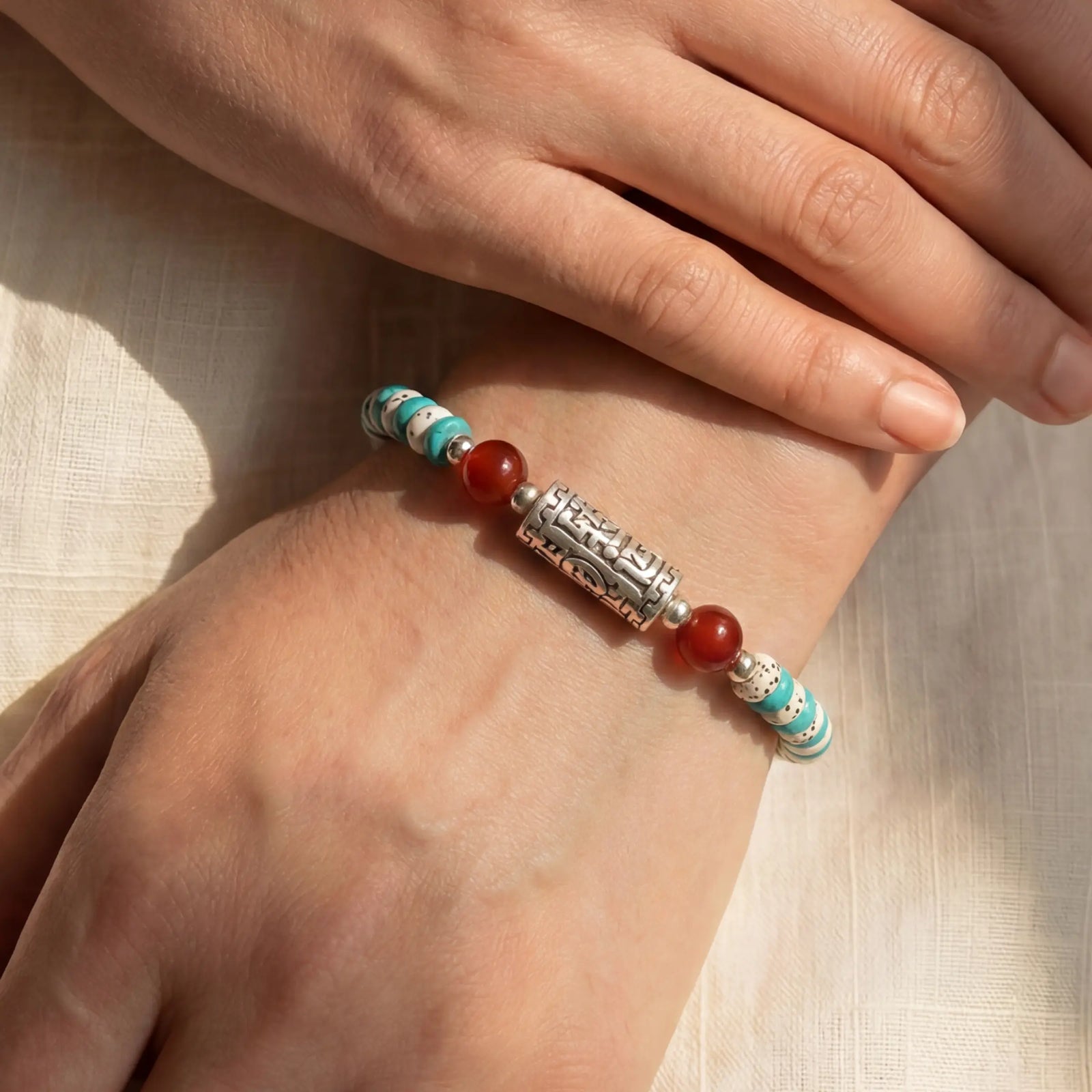 Protection & Fortune – Turquoise & Star Moon Bodhi Seed Bracelet