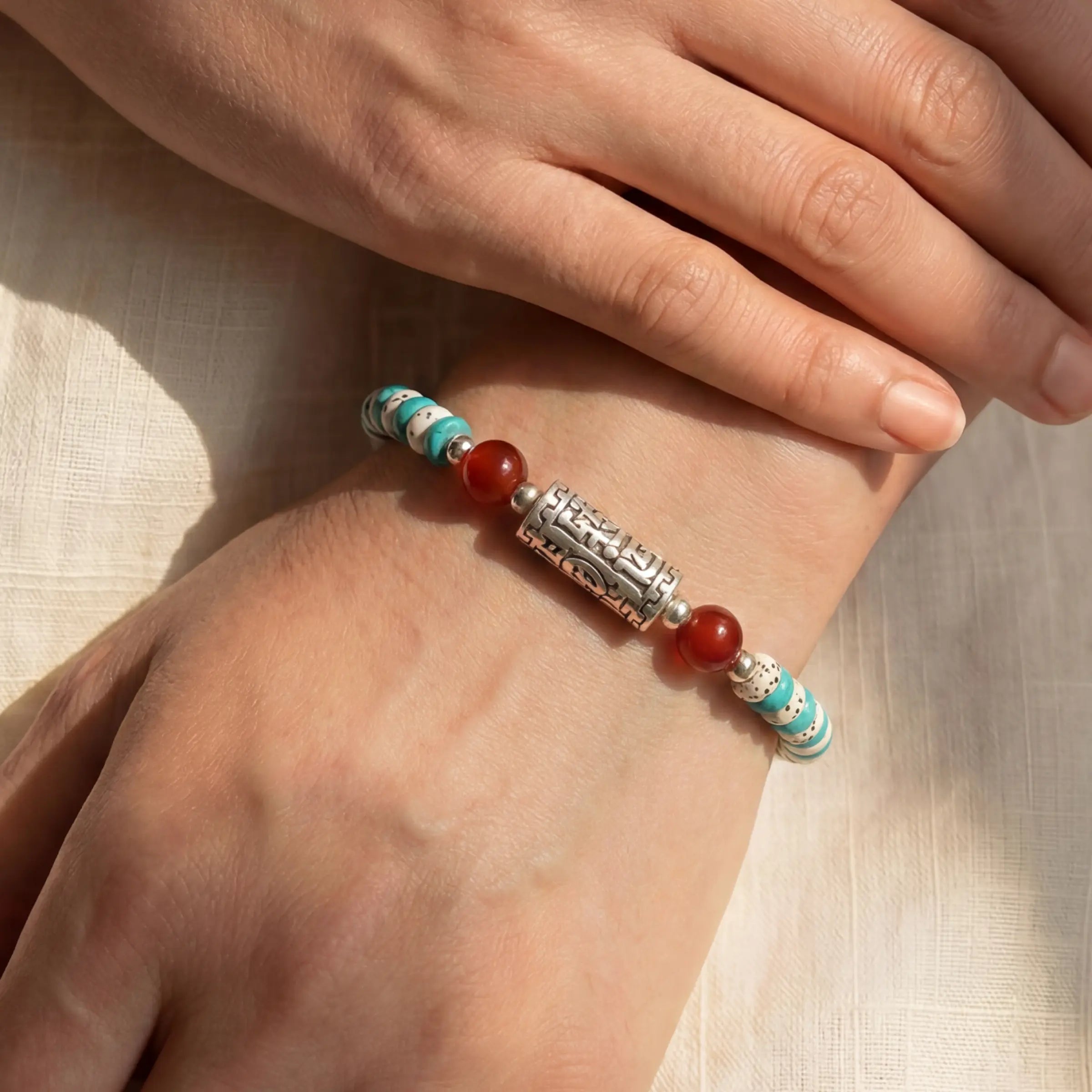 Protection & Fortune – Turquoise & Star Moon Bodhi Seed Bracelet