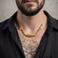Wealth Blessing – Golden Dzi Bead & Yellow Jambhala Braided Necklace