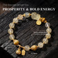 Prosperity & Bold Energy – Golden Rutilated Quartz Pixiu Bracelet
