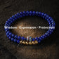 Wisdom & Expression – Lapis Lazuli Silver Blue Lotus Dual-Wrap Bracelet