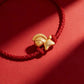 Good Fortune Golden Horse Leather Red String Bracelet