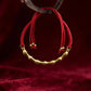 Golden Bamboo Knot Red String Bracelet