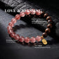Love & Blessing – Strawberry Quartz & Golden Silk Sandalwood Bracelet