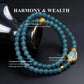 Harmony & Wealth – Blue Ice Jade Gourd Double Wrap Bracelet