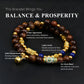 Balance & Prosperity- Gold Flow Agarwood Bracelet with Dzi Charm