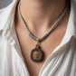 Wealth Blessing – Handwoven Tibetan Zashi Lhamo Wood Carving Necklace