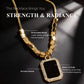 Strength & Radiance – Black CZ Halo Necklace