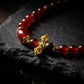Calm & Strength – Kyara Agarwood & Red Agate Double Wrap Bracelet