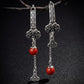 Strength & Vitality – Tibetan Silver Red Agate Vintage Earrings