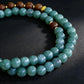 Calm & Clarity – Sandalwood & Blue Chalcedony Double Wrap Bracelet