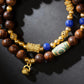 Balance & Prosperity- Gold Flow Agarwood Bracelet with Dzi Charm