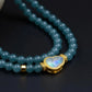 Harmony & Wealth – Blue Ice Jade Gourd Double Wrap Bracelet