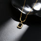 Strength & Radiance – Black CZ Halo Necklace