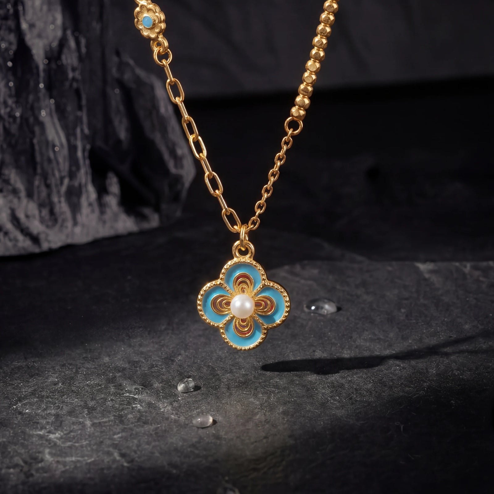 Luck & Protection – Enamel Four-Leaf Clover Necklace